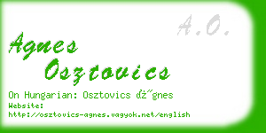 agnes osztovics business card